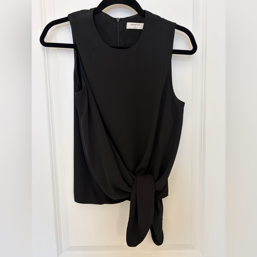 Babaton ARITZIA Black Tie-Front Blouse